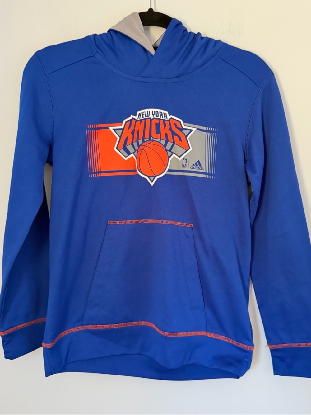 Adidas New York Knicks Hoodie Youth Medium M 10/12 Blue Climawarm NBA Basketball